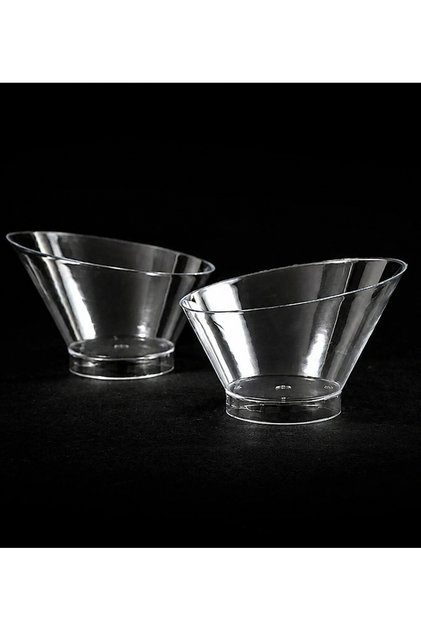 Plastic Oval Dessert Container Bowl 220cc 15 Pieces