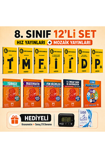 Hız Yayınları Hız 8. Sınıf Uzman Matematik Fen Türkçe İnkılap Soru