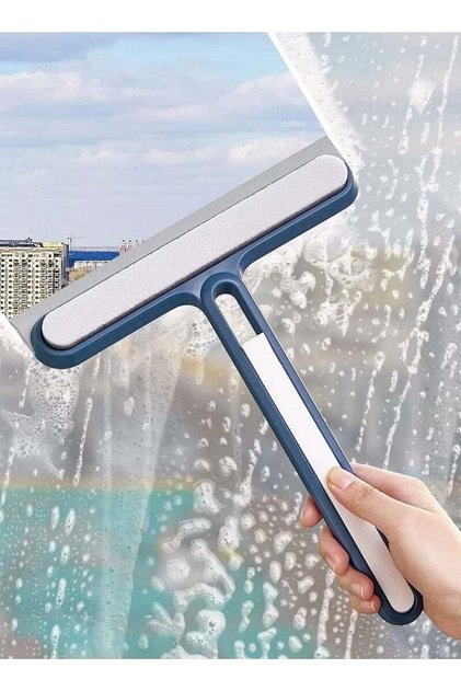 Multi-Purpose Silicon Squeegee,4-in-1 Window Cleaner,Mirror Wiper,Rubber Blade,Scratch-Free,for Tiles,Shower Doors,Bathroom,Car Windows,22cm Blade,26.5cm Handle