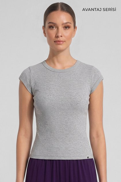 Egyptian Women's Camisole Zero Sleeve Tshirt Gray Melange