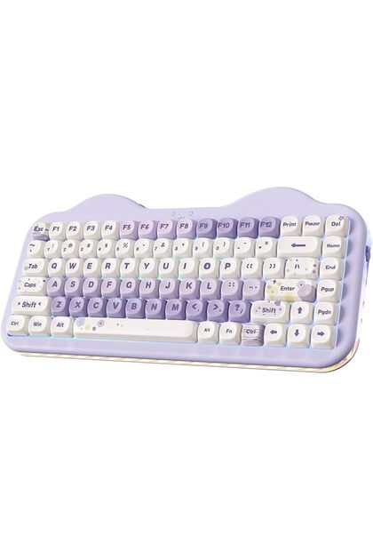 C75 Cute 75% Wireless Mechanical Keyboard(Beige, Candy Switch) | Creamy Cake Keyboard, BT5.0/