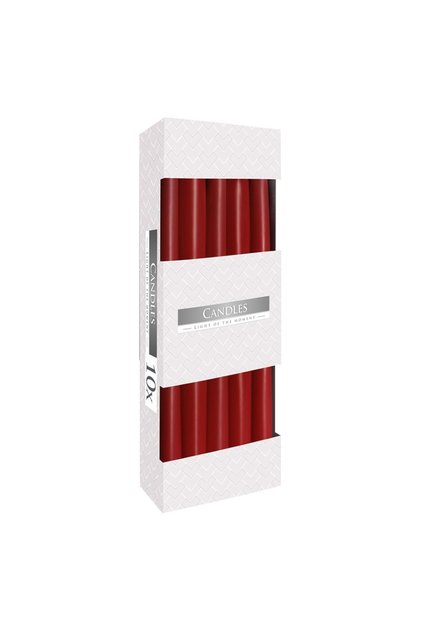 Set 2 x 10 Lumanari Conice Burgund