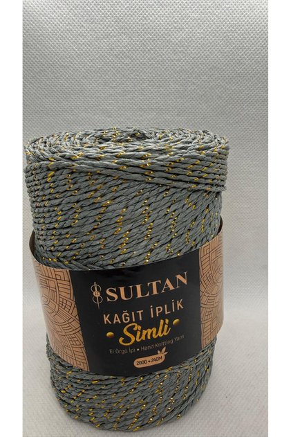 Sultan Glitter Paper String Bag Hat Supla Basket Macrame Wicker Knitting Yarn - 1 Piece - 200 Grams - Color Code: 250
