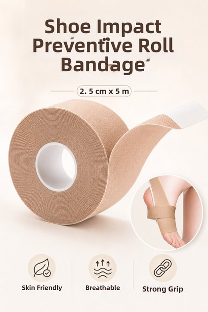 Shoe Blister Prevention Roll Tape 2.5 cm X 5 m – Heel Protector, Foot Blister Tape, Skin-Friendly Breathable Anti-Blister Tape