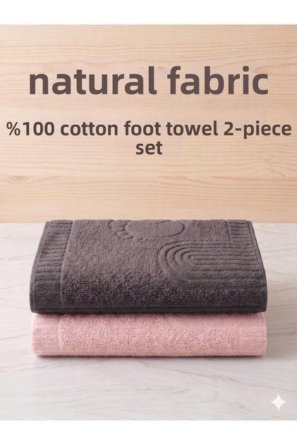 100% Cotton Bath Foot Towel 100% Absorbent Set of 2