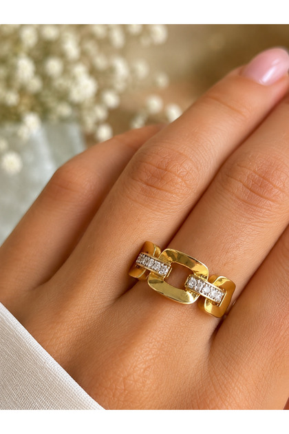 Steel Ring with Stone Does Not Tarnish