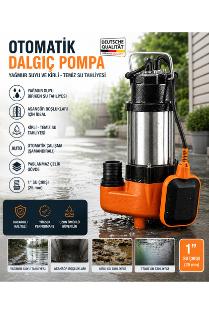 SCHUTZENGER Alman 3.5 Hp Foseptik Dalgıç Pompa Kirli Su Pompa