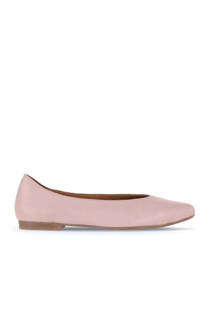 Dusty Rose Leather Women's Low Heeled Shoes 01Wr3110