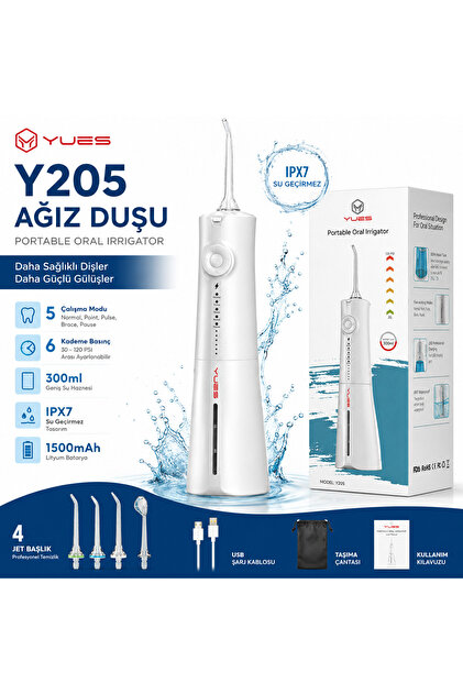 YUES Taşınabilir Ağız Duşu Şarj Edilebilir Diş Protez Bakım Ve