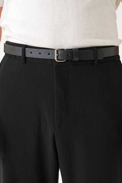 Men's Faux Leather Thin Fabric Trouser Belt