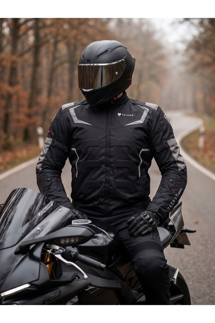 TAIPAN SPORTS Motorcu Montu Omuz Dirsek Ve Sırt Korumalı Rüzgar