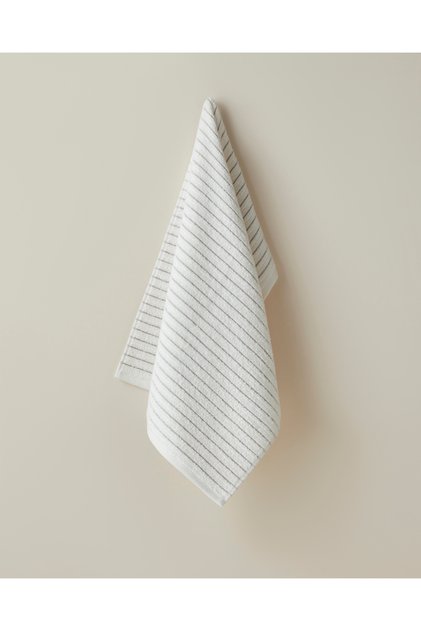 Soft Stripe Cotton Face Towel 50X80 cm Ivory