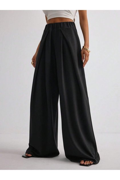 Women's High Waist Front Pleated Wide Leg Comfortable Casual Sweatpants
