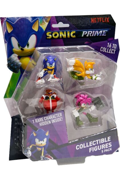 TOYFEST Sonic Prime 5 li Figür Set - Sonic + Tails + Dr. Eggman +