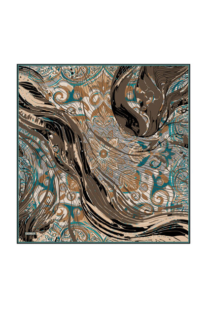 Mink Rhythm Pattern Twill Silk Scarf
