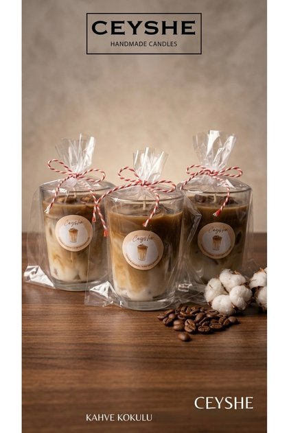 Kahve Kokulu Ice Coffee Latte Kahveli 200 ml Soyawax Mum