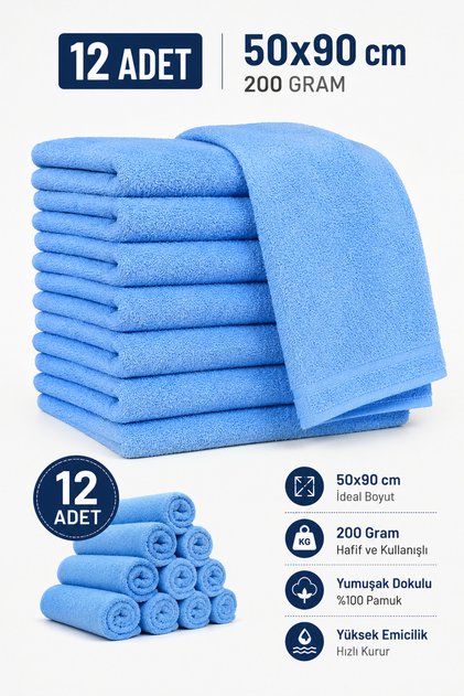 12 Pieces 50X90 Spa Bath Sauna Hotel Soldier Towels
