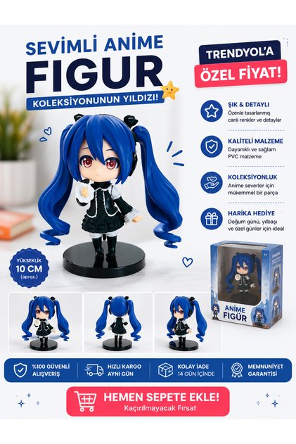 Sürpriz kutulu mini anime serisi figürü