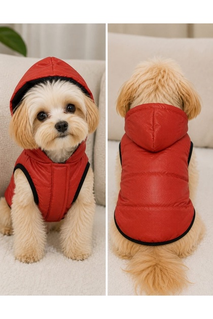 Cat Dog Outfit Orange Fiber Padded Coat