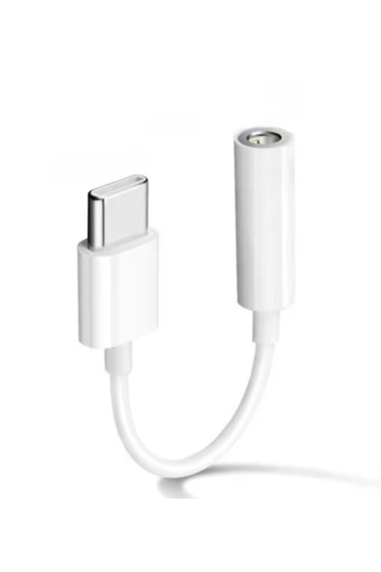 محول USB-C إلى مقبس سماعة رأس 3.5 ملم، أبيض، قطعة واحدة، منفذ Type-C، كابل صوت AUX، دونجل متوافق مع
