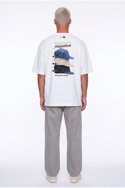 Men's Shaded Printed Oversize T-Shirt Ecru