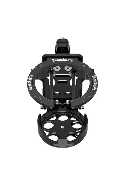 Black 1pc SEAMETAL Foldable Turntable Motorcycle Cup Holder For Handlebar Motorcycles Bottle Holder