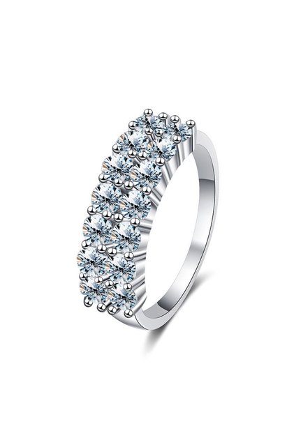 6 1.4 carat (total) Real Moissanite Luxury 1.4ct D Color Moissanite Diamond Ring for Women Real 925
