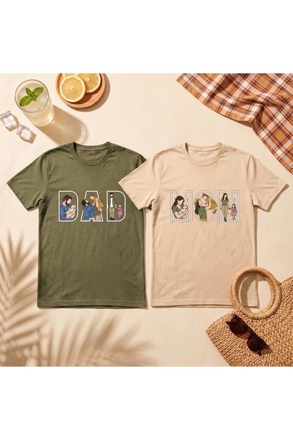 Mom Dad Daughter Son Mother Father Spouse Couple Combination T-Shirt