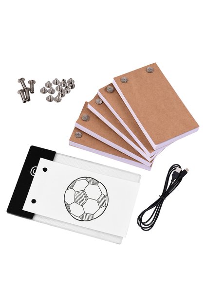WHITE Flip Book Kit with Light Pad LED Light Box Tablet 300 Sheets Drawing Paper Flipbook for Drawin