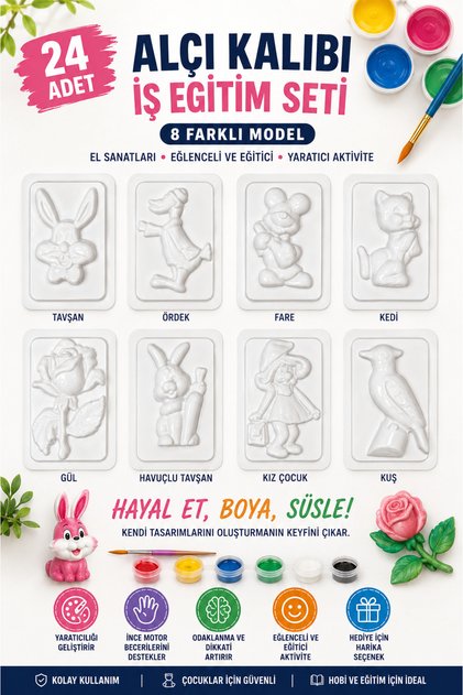 24 Pieces, Plaster Mold, Ceramic Mold, 8 Different Models, Business Training, Handicrafts