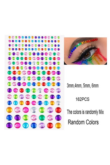 NK-LT-26 162/216/900pcs Eye&Face&Body Diamond Tattoos Stickers 3/4/5/6mm Colored Glitter Rhinestone