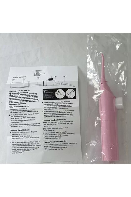 Pink Portable High Pressure Oral Irrigator Household Dental Floss Manual Water Toothpick for Teeth C
