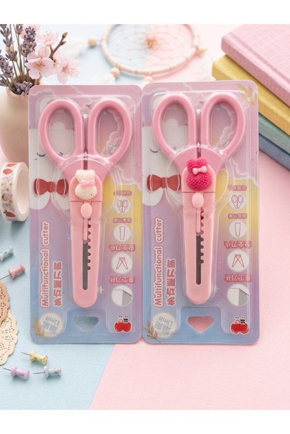 Rabbit Student Scissors + Mini Utility Knife 1 Piece