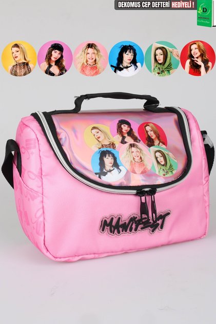 x Geantă de prânz termoizolantă, licențiată de Dekomus, Colecția Dusty Pink, cu termos