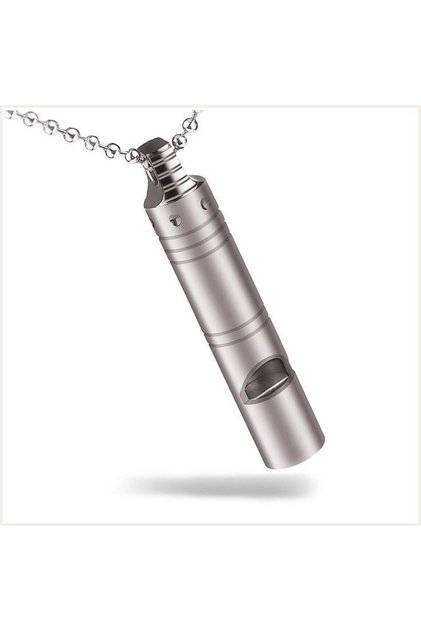 Real Usable Whistle Stainless Steel Necklace