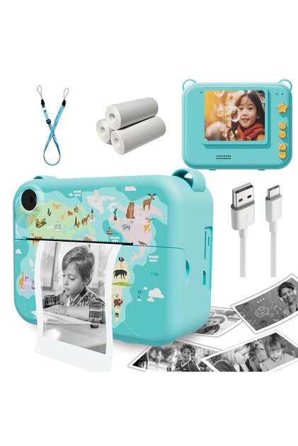 ZOO Blue Kids Camera Digital Children Camera Instant Print Photo 1080P HD Video Recorder Toddler Min