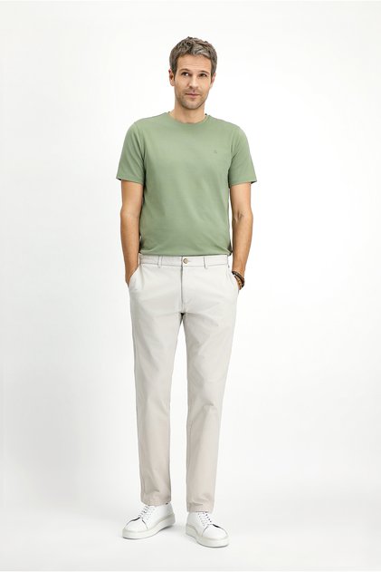 Relaxed Fit Comfortable Cut Lycra Canvas / Chino Pants