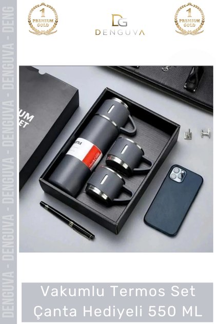 # Steel Thermos Vacuum Steel Heat Insulated Camping Cup Leak-Proof Thermos Set with Bag Gift 550 ml