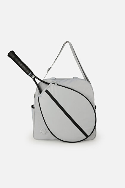 Kumaş Tenis çantası, Padel Çantası, Raket Cepli Tenis Çantası, Tennis Bag, Gri Tenis Çantası, Grey Tennis Bag