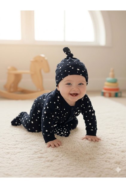 Newborn Girl and Boy Baby 100% Cotton Piece Combed Cotton Extra Soft Lightweight Anti-Sweat Beanie