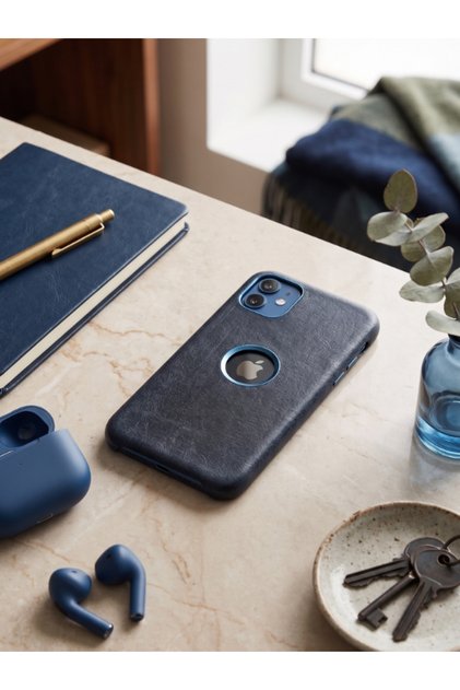 iPhone 11 Model Open Logo Leather Phone Case