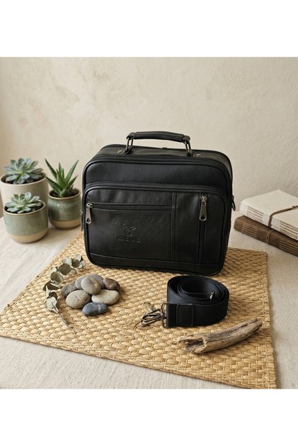 100% Genuine Leather Horizontal Model Steel Case Large Size Men's Hand and Shoulder Bag 24*20
