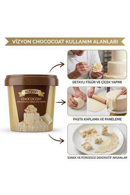 VİZYON Chococoat Beyaz Çikolatalı Modelleme Hamuru 1 Kg (Dekor