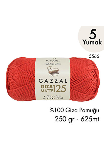 Gazzal Giza Matte 125 5566 - %100 Pamuk Yazlık Amigurumi ve Örgü