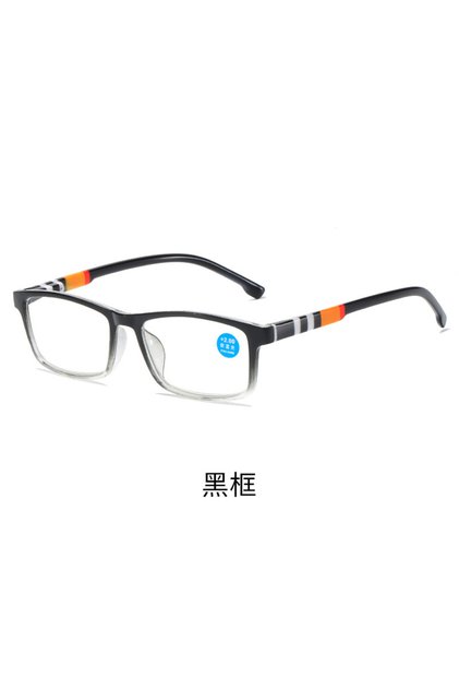 +200 Black New fashion printing anti-blue presbyopic glasses spring leg presbyopic glasses HD presby