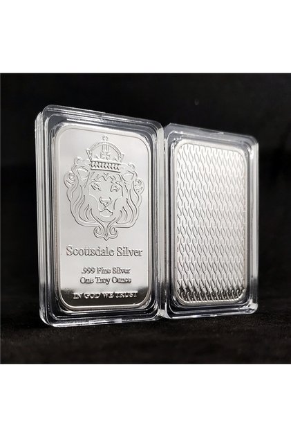A Souvenir Coin Lion Scottsdale Silver 999 Fine Silver One Troy Ounce 1 Bars Bullion in God We Trus.