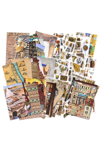 Ancient Egypt 50pcs Ancient Egypt Maerial Pack with Stickers and Material Paper Craft Scrapbooking J