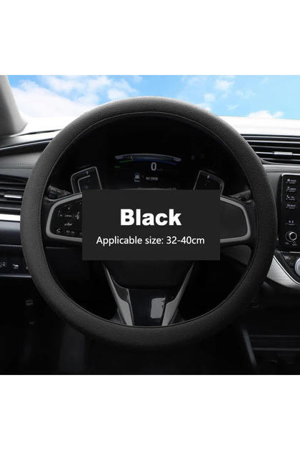 black Car Steering Wheel Cover Non-Slip Silicone Material Steering Wheel Cover Anti-Slip Safety Comf
