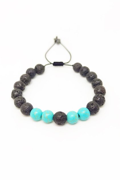 Turquoise Stone Natural Stone Macrame Braided Unisex Adjustable Bracelet