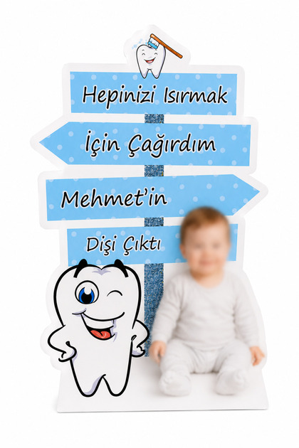 Kişiye Özel Diş Buğdayı Ayaklı Maket Dekor Pano 30 cm - Masaüstü